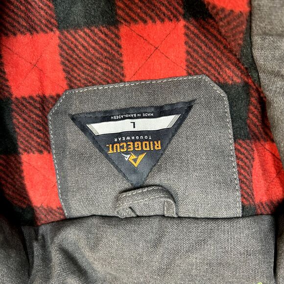 Ridgecut Men's Quilted Fleece-Lined Super-Duty Sanded Duck Vest, Grey L - Picture 6 of 7